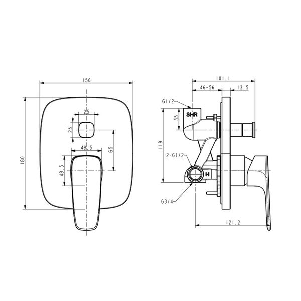 Sen tắm âm tường American Standard WF-1721 Bùi Minh