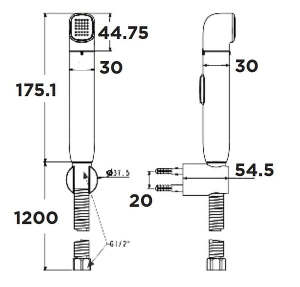 Vòi xịt vệ sinh American Standard DUOSTiX WF-TS28BHG - Bùi mINH
