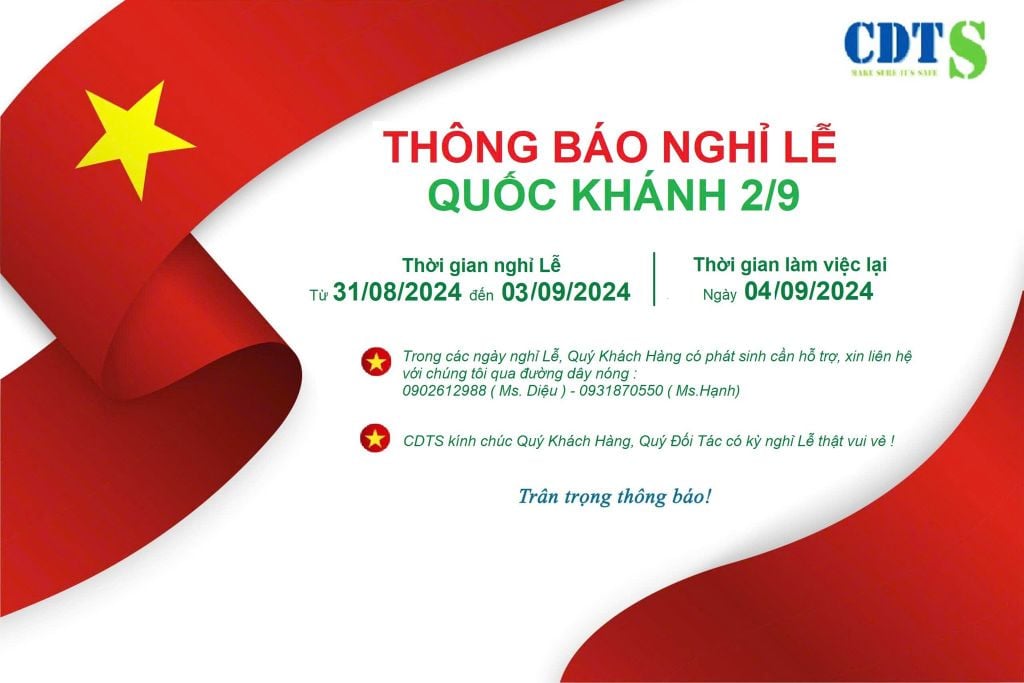 THÔNG BÁO NGHĨ LỄ QUỐC KHÁNH 2024