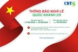 THÔNG BÁO NGHĨ LỄ QUỐC KHÁNH 2024
