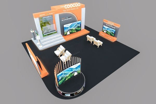 Mô hình triển lãm showcase sản phẩm công nghệ cao của COOCAA