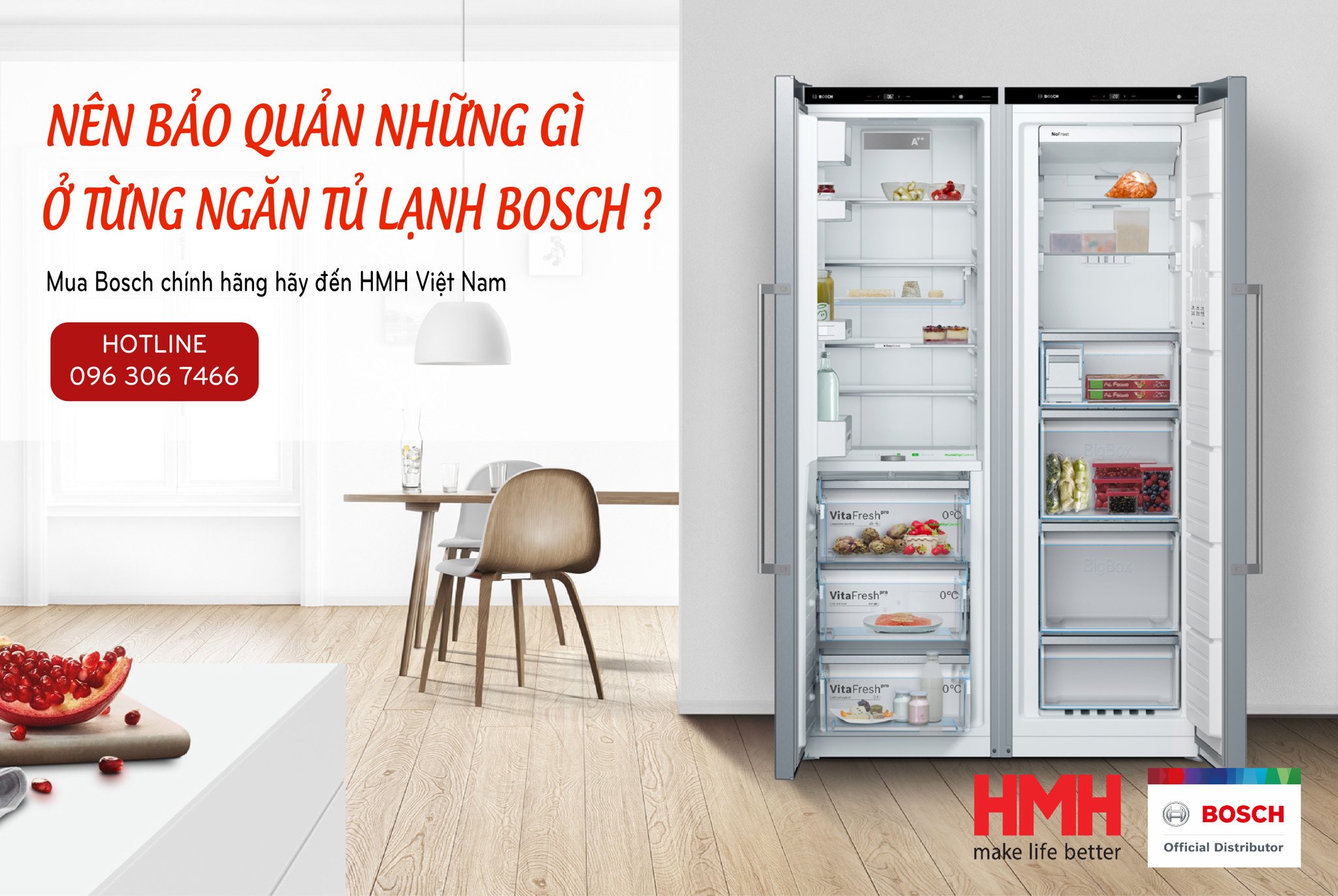 Nên Bảo Quản Những Gì Ở Từng Ngăn Tủ Lạnh Bosch ?