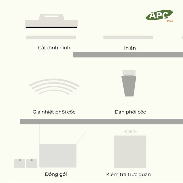 Quy trình làm nên một chiếc ly giấy cốc giấy APC (phần 2)