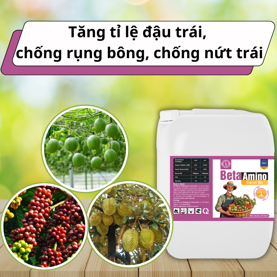 Phân Bón Hữu Cơ BETA AMINO CANXI BO (Can20L) – Giải Pháp Tối Ưu Cho Cây Trồng Hiệu Quả Cao