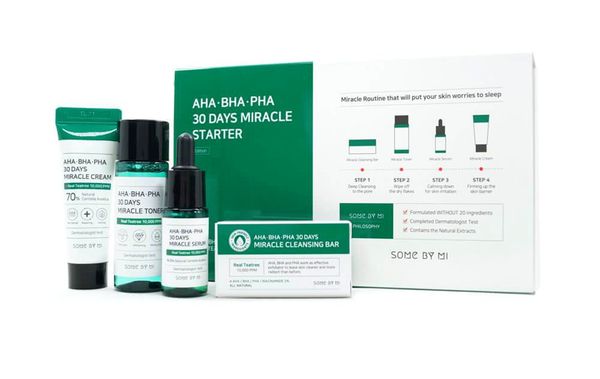 Review of the Some By Mi acne treatment set AHA- BHA-PHA 30 Days Miracle Set