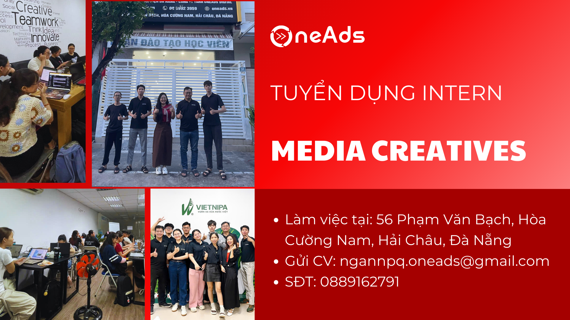 Tuyển Dụng Thực Tập Sinh Media Creatives [56 Phạm Văn Bạch, Hòa Cường Nam, Hải Châu][Đà Nẵng]