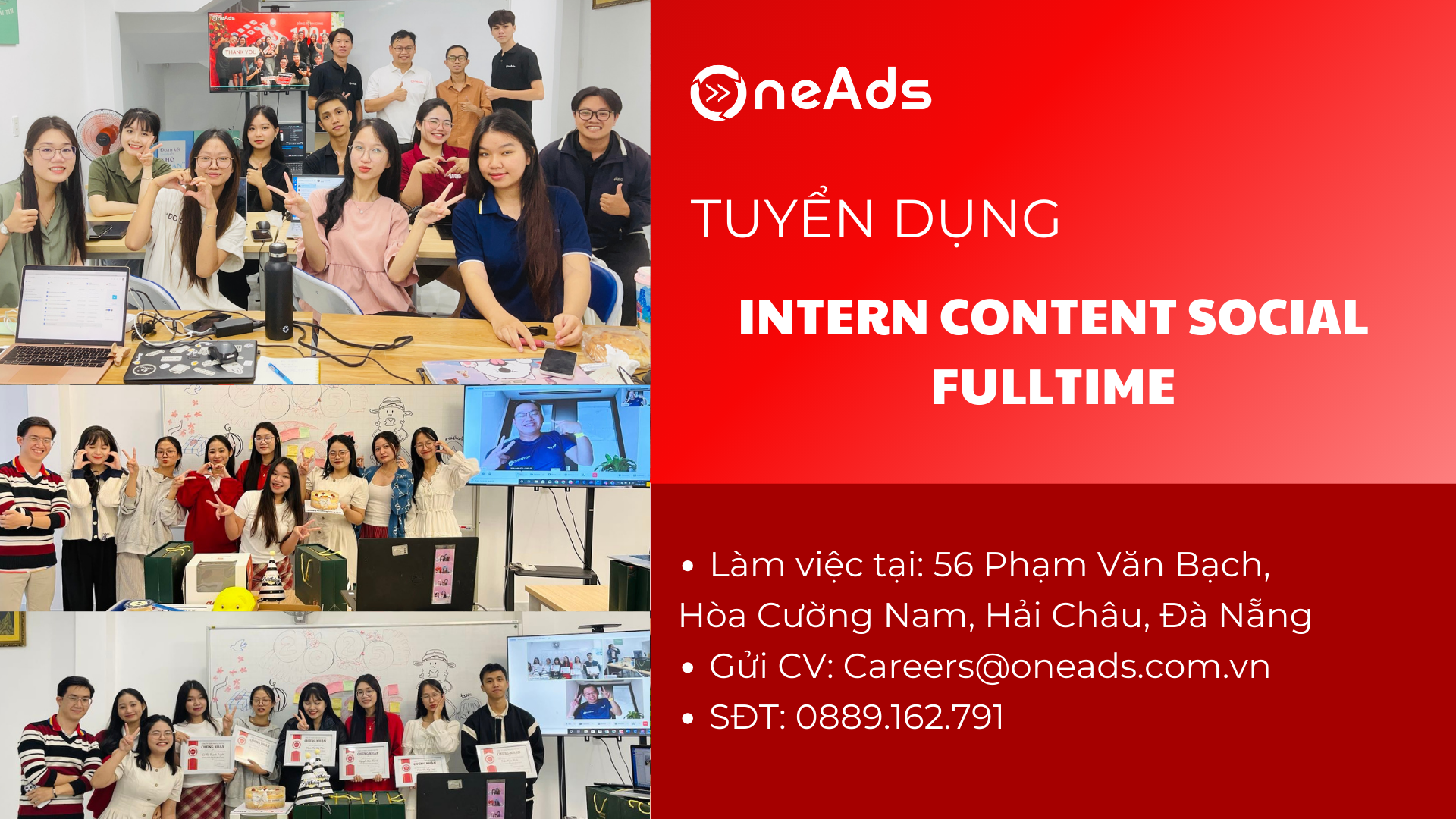 Tuyển dụng Thực tập sinh Content Social [56 Phạm Văn Bạch, Hải Châu][Đà Nẵng]