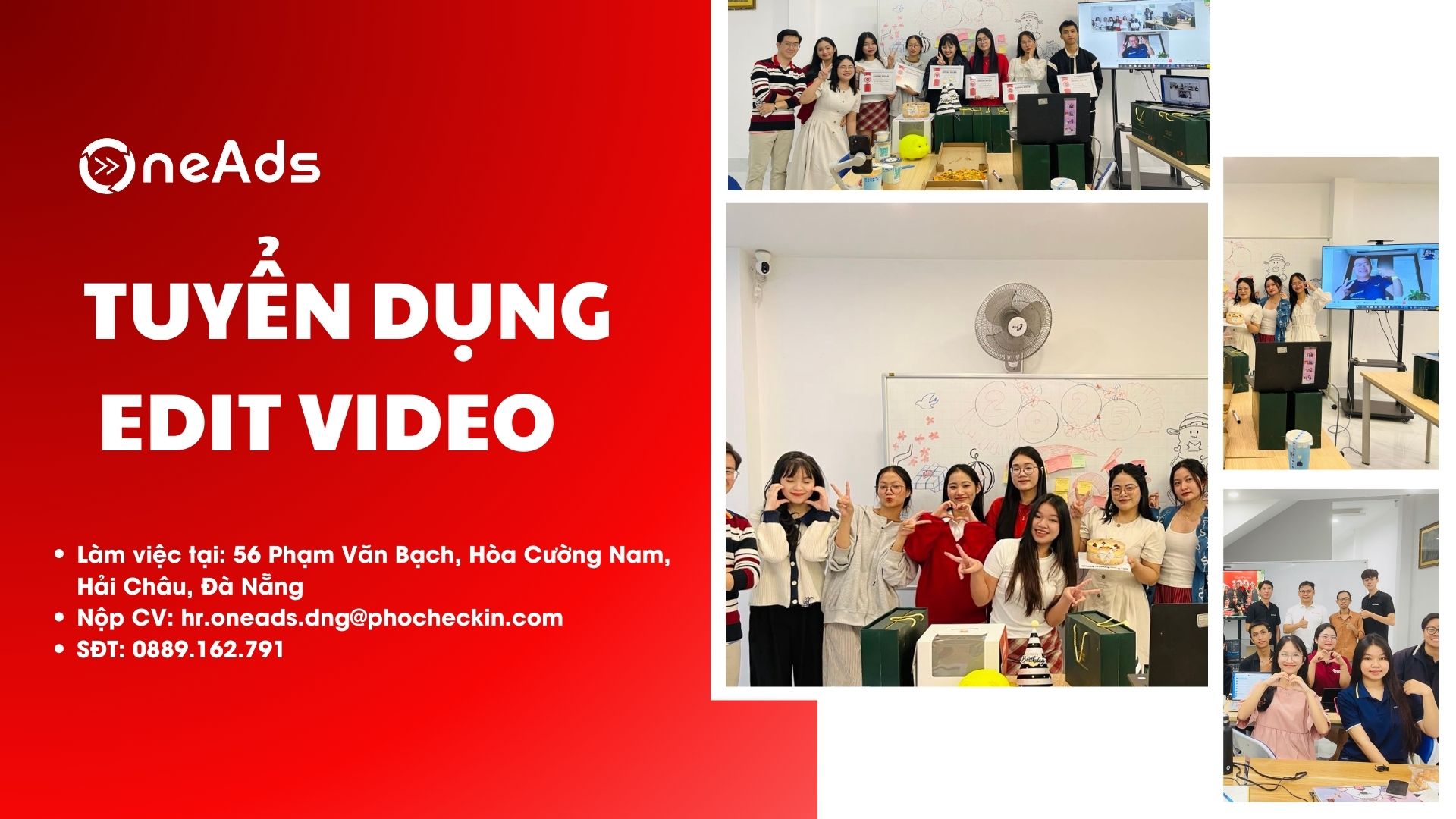 [Đà Nẵng]Tuyển Dụng Nhân viên Edit Video [56 Phạm Văn Bạch, Hòa Cường Nam, Hải Châu]