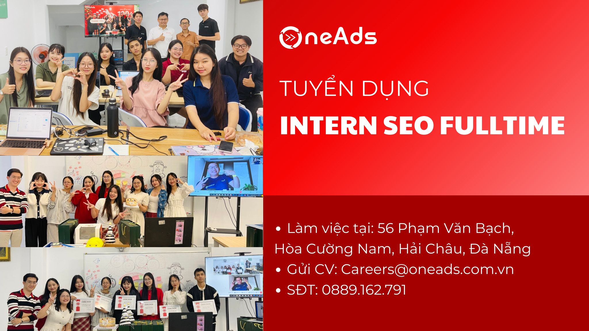 Tuyển Dụng Thực Tập Sinh Intern SEO Fulltime[56 Phạm Văn Bạch, Hòa Cường Nam, Hải Châu][Đà Nẵng]