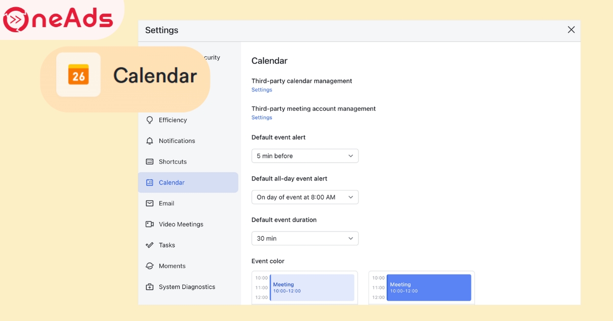 Tùy chỉnh cài đặt của bạn trên Lark Calendar