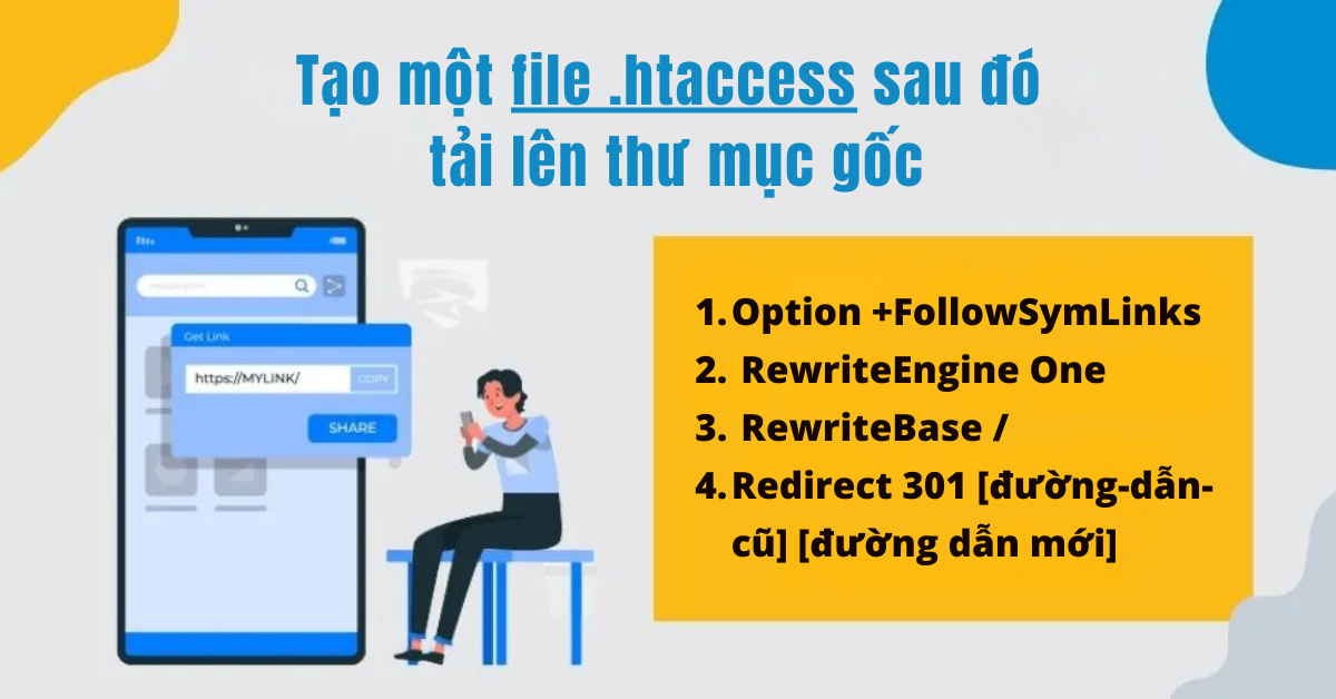Tạo một file .htaccess sau đó tải lên thư mục gốc