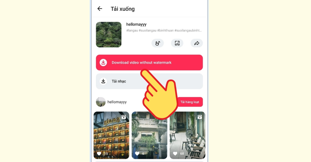 Hướng dẫn chi tiết cách lưu video TikTok không logo trên mọi thiết bị - Bước 3 Nhấn Download để lưu video về máy