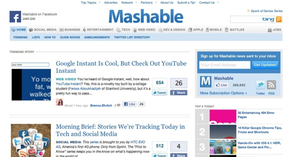 15+ Blog về Digital Marketing đáng theo dõi nhất hiện nay - Mashable