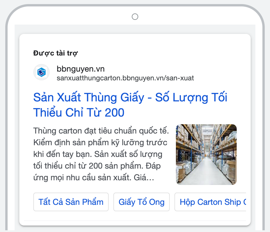 Chiến dịch tìm kiếm Google Search của BB Nguyễn
