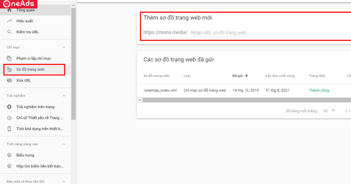 Gửi Sitemap