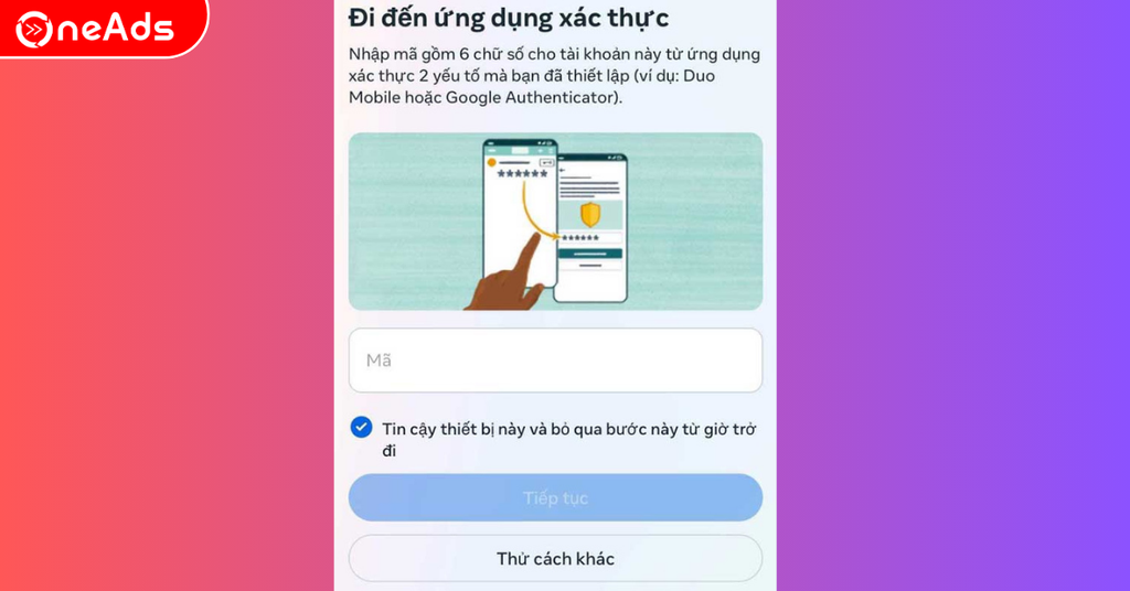 Bước 6: quý khách hàng nhập mã xác thực 2 nhân tố tuy nhiên Facebook vẫn gửi vào E-Mail -> bấm nối tiếp là hoàn toàn có thể truy vấn vô Facebook thành công xuất sắc.