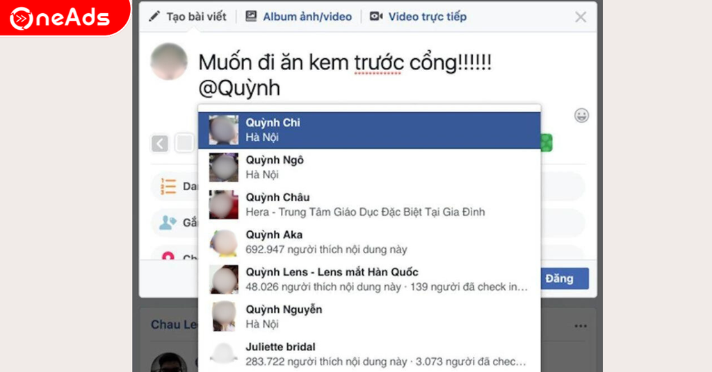 Hướng dẫn tag tên trên Facebook
