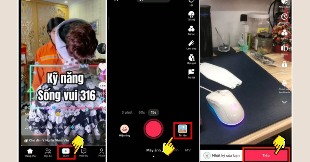 Hướng dẫn chi tiết từ A-Z cách gắn link trên TikTok chỉ trong 1 phút - Bước 1 Quay hoặc tải lên video