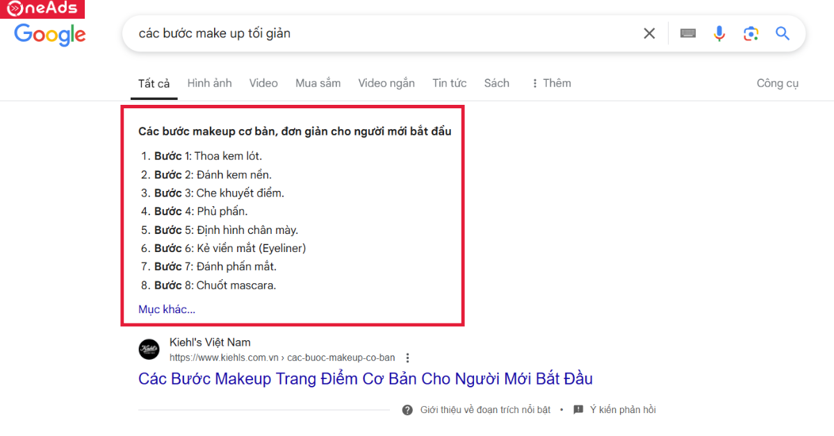 Danh sách có thứ tự (Ordered List Snippet)