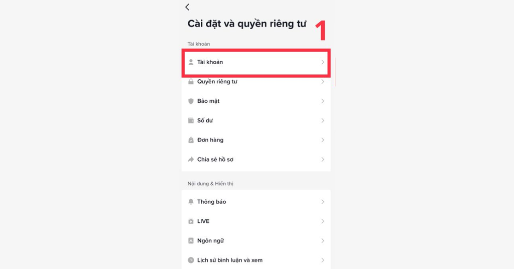 Hướng dẫn chi tiết từ A-Z cách gắn link trên TikTok chỉ trong 1 phút - Bước 1 Truy cập cài đặt tài khoản