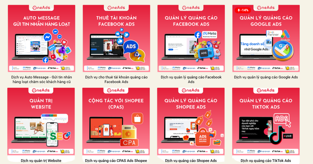 Top 5 Performance Agencies hàng đầu tại Việt Nam - Một số dịch vụ tại OneAds