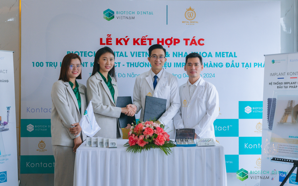 LỄ KÝ KẾT 100 TRỤ IMPLANT KONTACT GIỮA BIOTECH DENTAL VIETNAM VÀ NHA KHOA METAL DENTAL