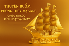 Thuyền buồm phong thủy mạ vàng - Chiêu tài lộc, kích hoạt vận may