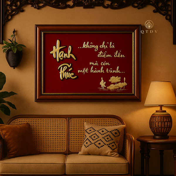 chữ hạnh phúc dát vàng