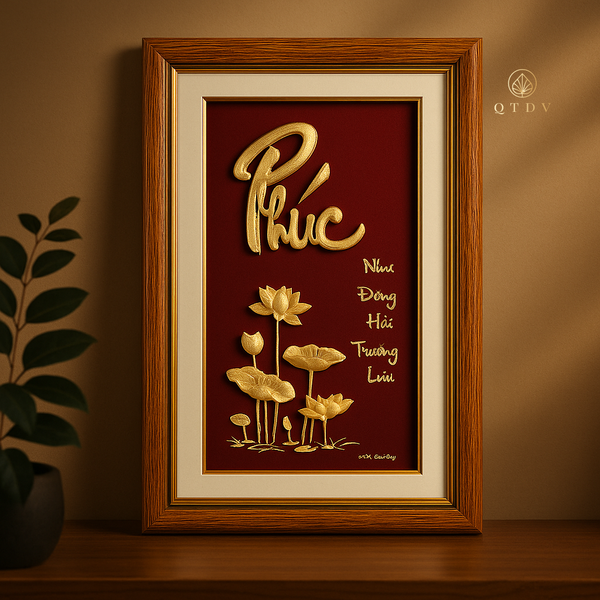 tranh chữ phúc dát vàng