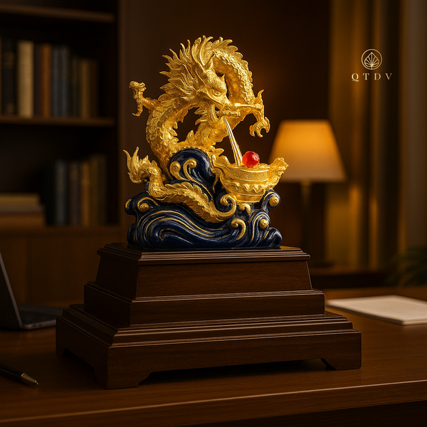 rồng nhả ngọc dát vàng