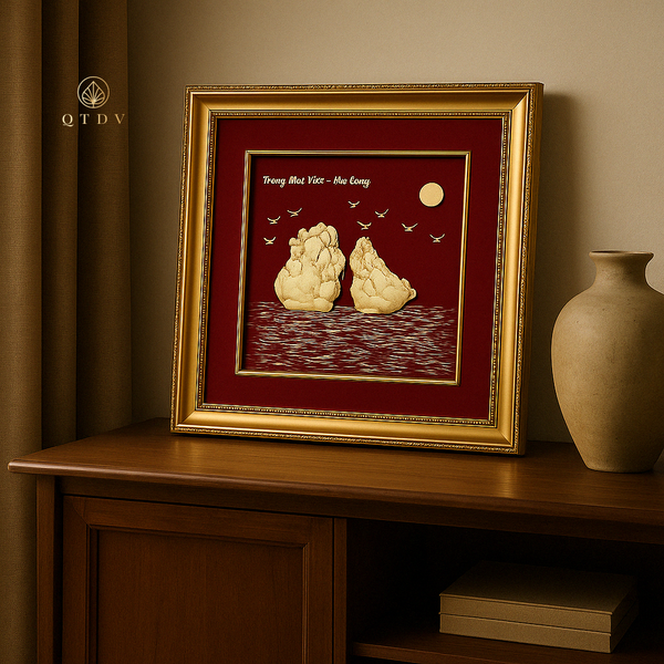 tranh vịnh hạ long, tranh vịnh hạ long dát vàng