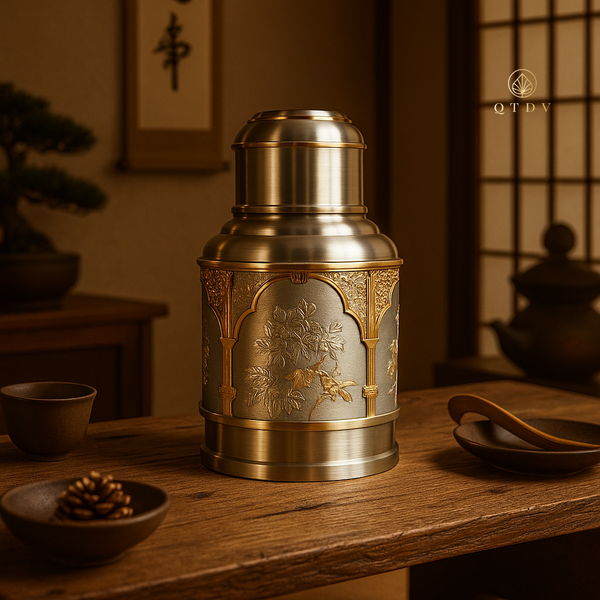 hộp trà pewter