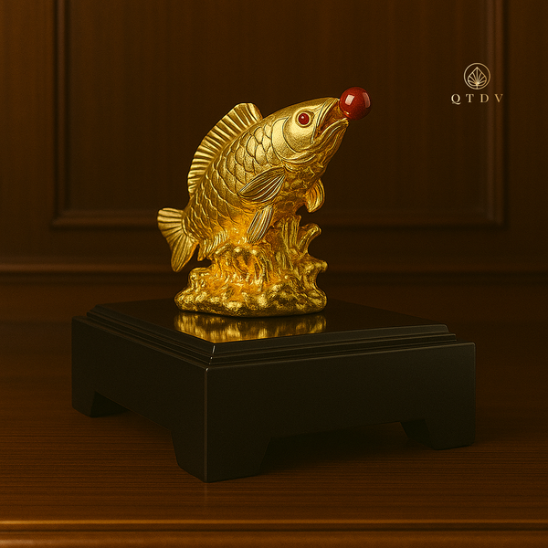tượng cá chép dát vàng
