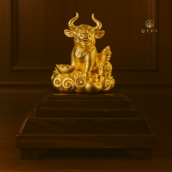 tượng trâu dát vàng