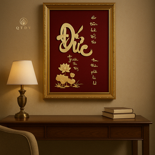 tranh chữ đức dát vàng