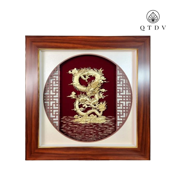 tranh rồng dát vàng