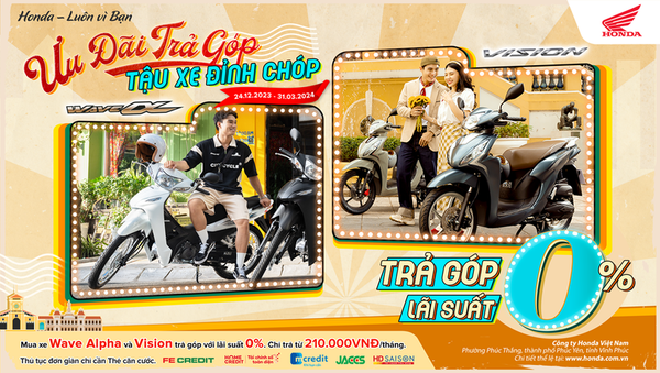 Chương trình Hỗ trợ trả góp 0% “Ưu đãi trả góp – Tậu xe đỉnh chóp”