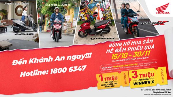Mua xe Honda nhận khuyến mãi: Bùng nổ mua sắm, mê đắm phiếu quà