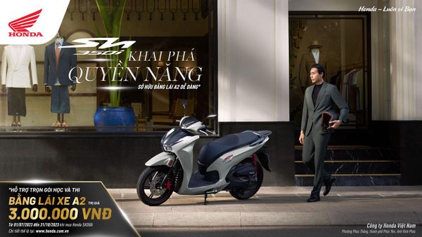 Honda Việt Nam HỖ TRỢ PHÍ HỌC BẰNG LÁI XE A2 CHO KHÁCH HÀNG MUA XE SH350i