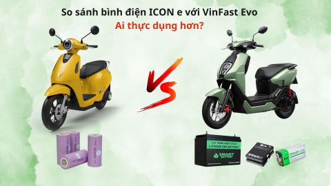 So sánh bình điện ICON e với VinFast Evo, Ai thực dụng hơn?
