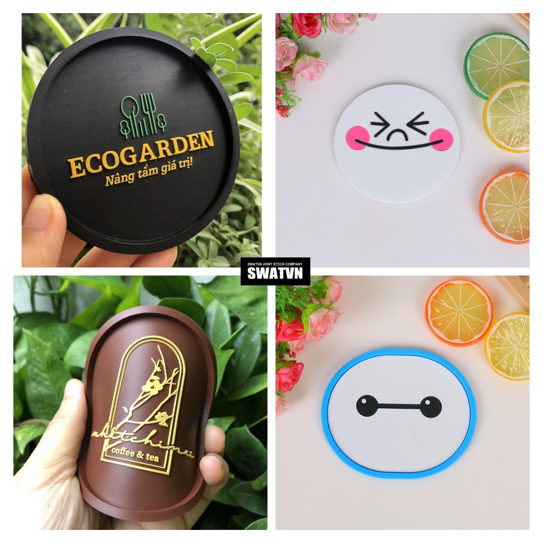 Sỉ đế lót ly cao su nhựa dẻo - Xưởng sản xuất in ấn logo theo yêu cầu cho doanh nghiệp