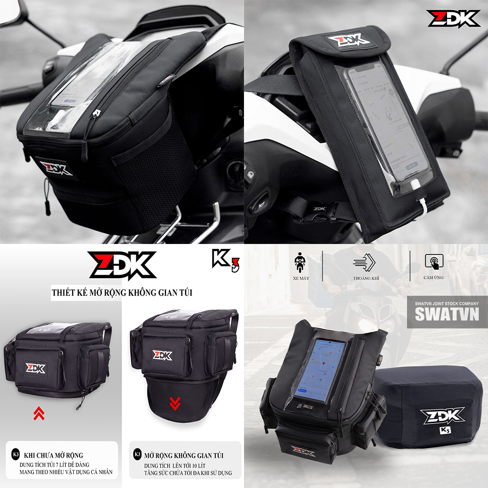 Sỉ túi treo đầu xe máy nhiều mã - ZDK - SWATVN