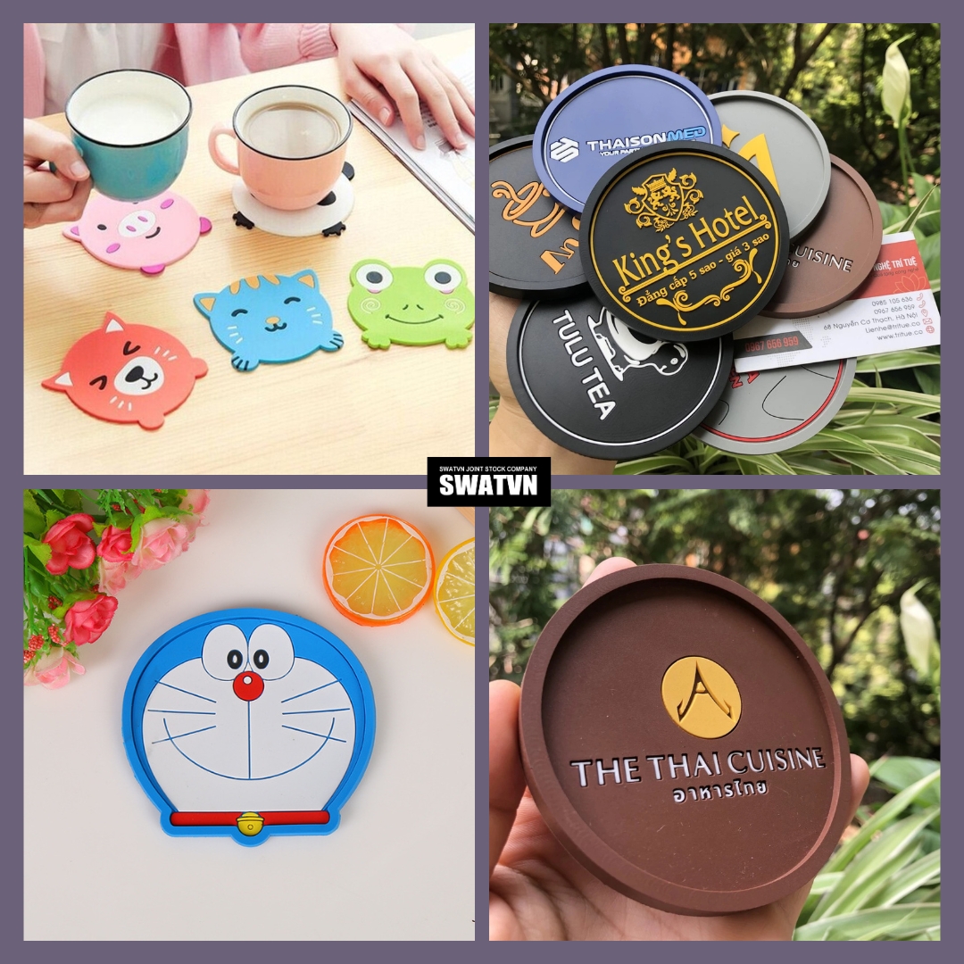 Đế lót ly bằng nhựa dẻo - In logo, thương hiệu theo yêu cầu giá tốt