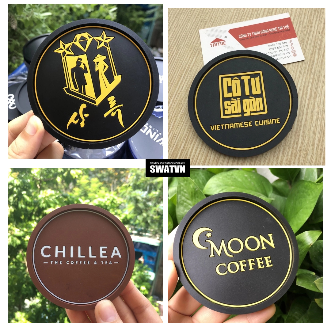 Xưởng sản xuất tận gốc đế lót ly cao su in logo quán theo yêu cầu