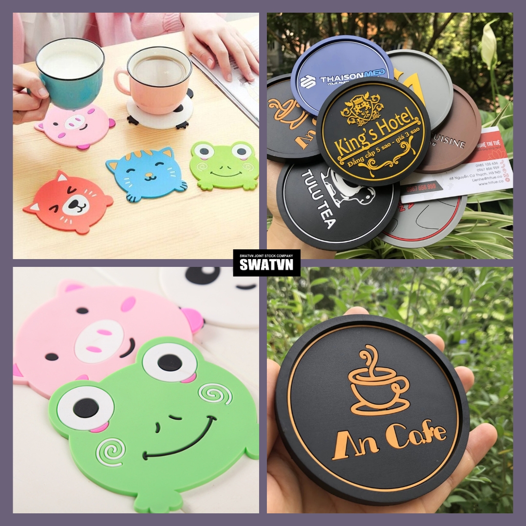 Nhận sản xuất đế lót ly nhựa dẻo - In ấn logo theo yêu cầu giá tốt