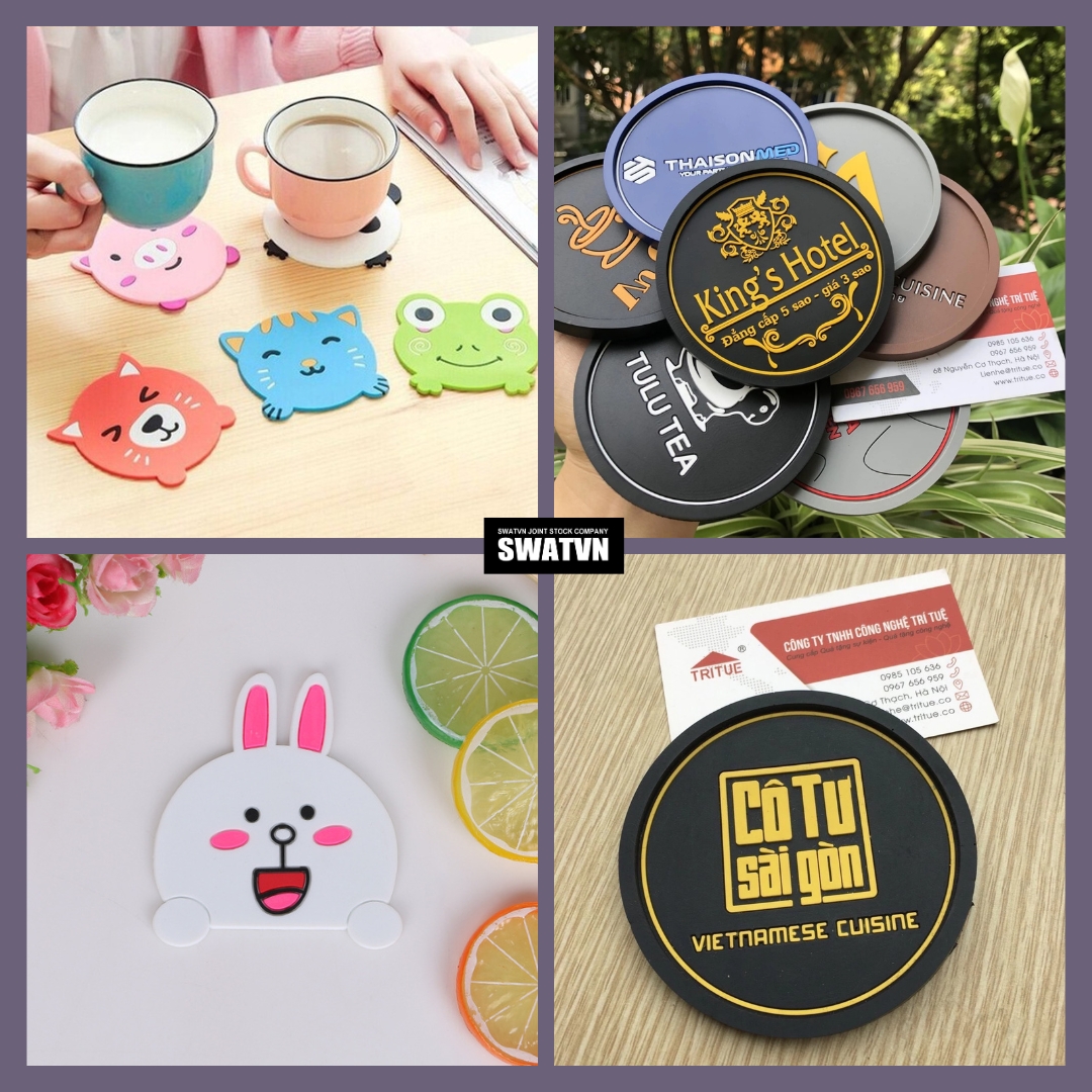 Nhận sản xuất đế lót ly cao su - In ấn logo theo yêu cầu