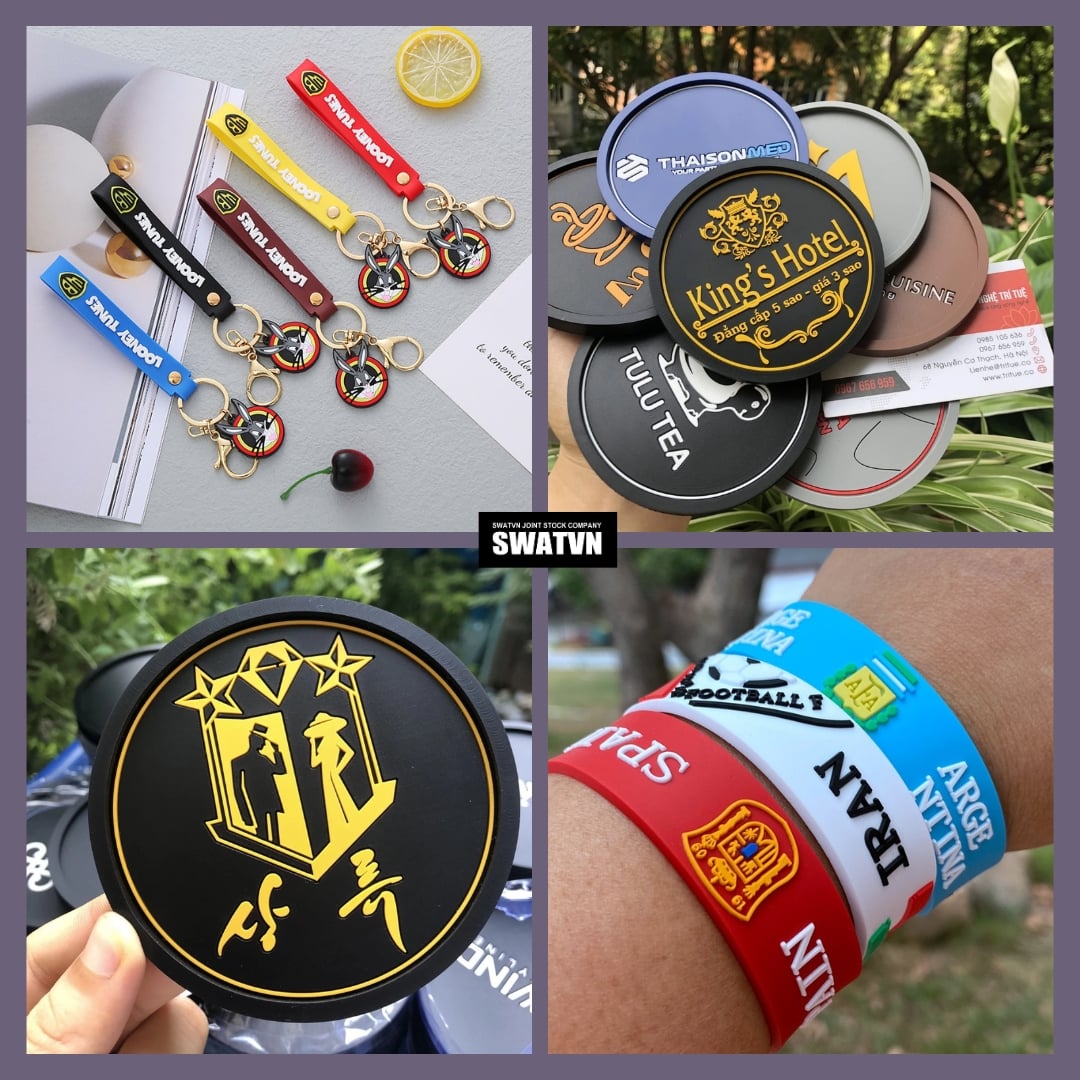 Đế lót ly cao su nhựa dẻo giá rẻ - In ấn logo theo yêu cầu - SWATVN