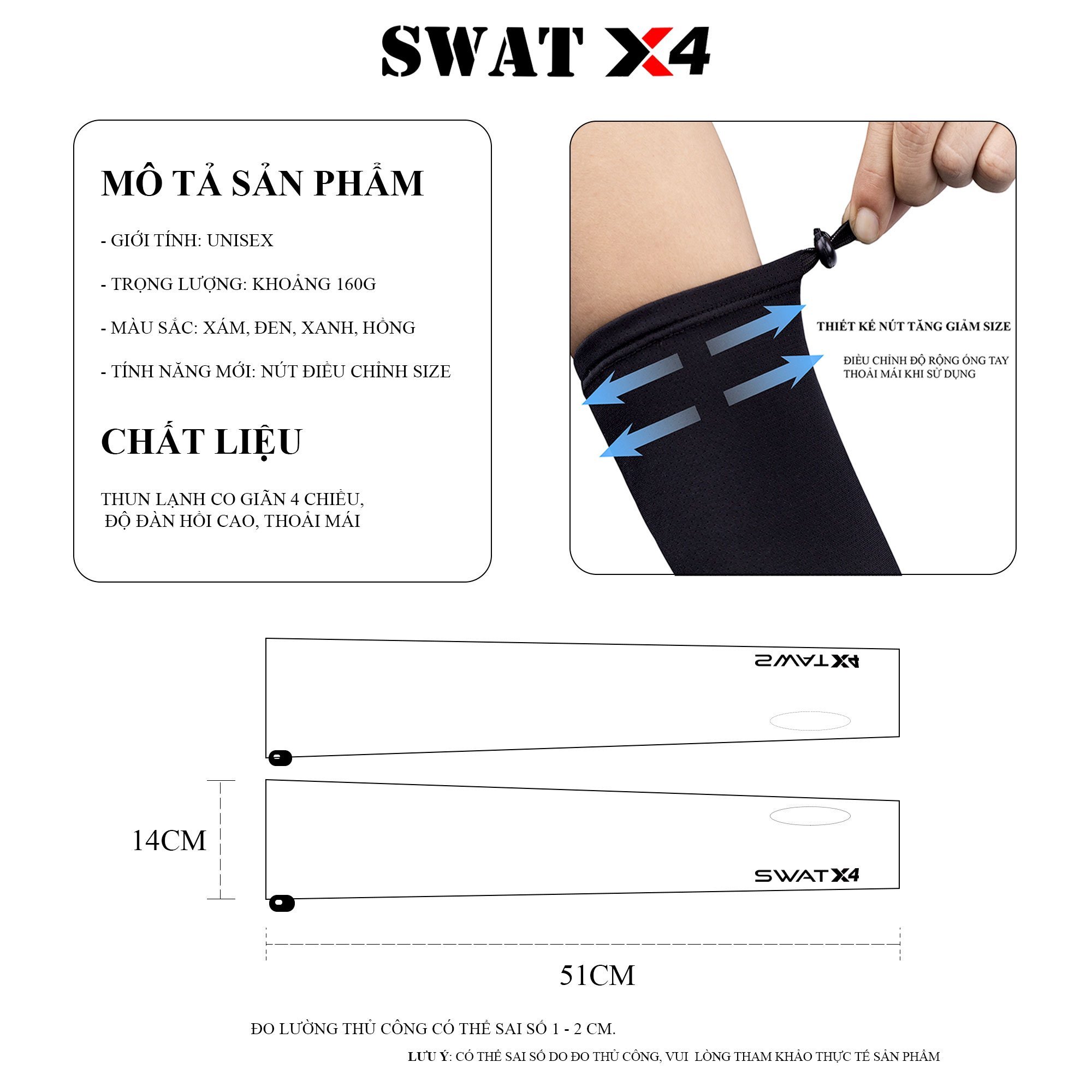 BẢO VỆ LÀN DA, BẢO VỆ CƠ THỂ KHOẺ MẠNH CÙNG ỐNG TAY CHỐNG NẮNG SWAT X4!