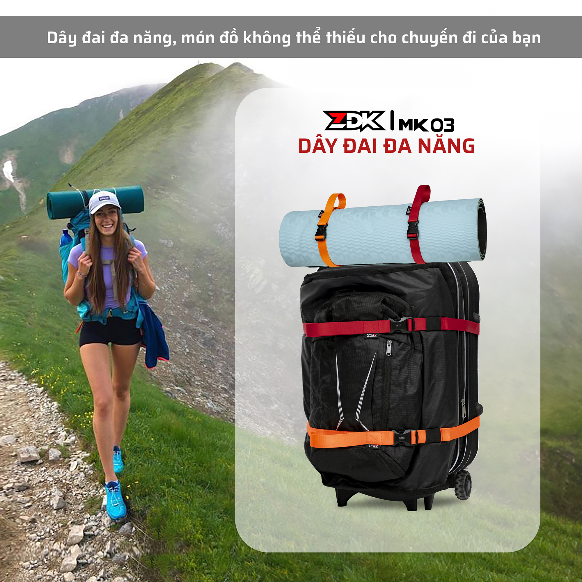 Dây đai đa năng ZDK MK03 - ràng buộc chắc chắn, thao tác dễ dàng