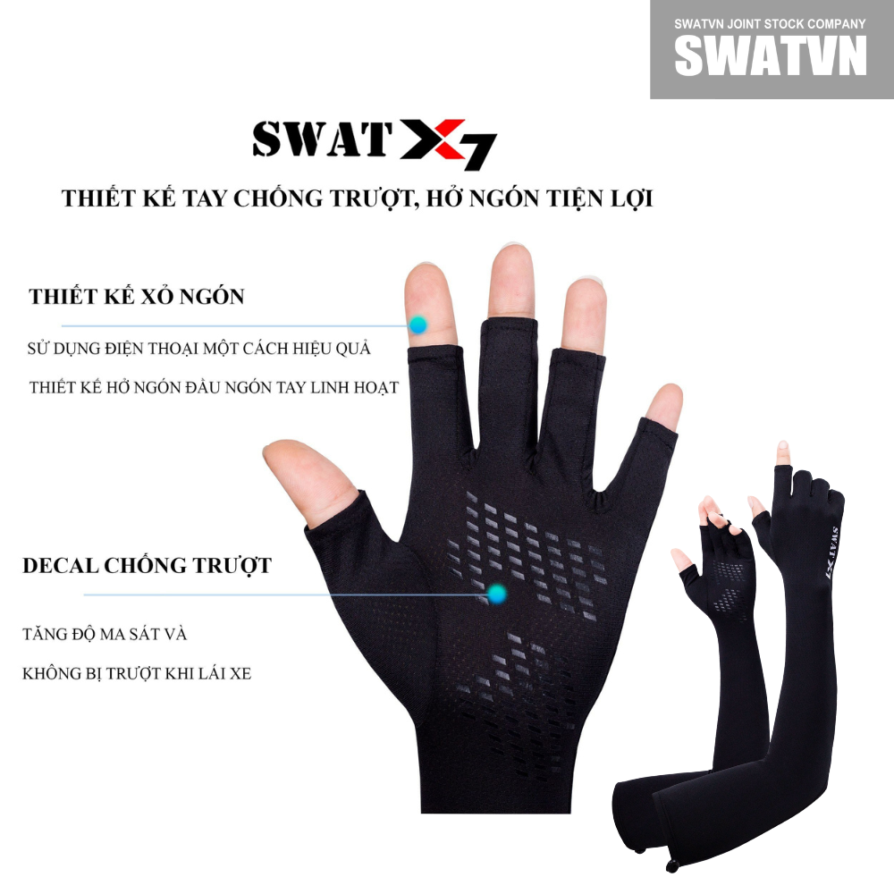 ỐNG TAY CHỐNG NẮNG SWAT X7 - TIỆN LỢI, PHONG CÁNH PHÙ HỢP CHO CẢ NAN VÀ NỮ